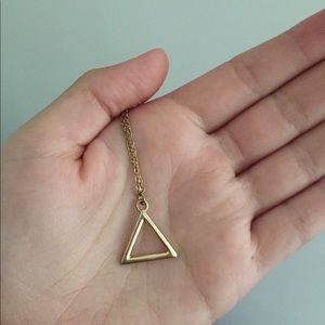 Gold triangle necklace
